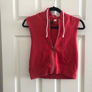 BDG Red Cropped Tank Hoodie